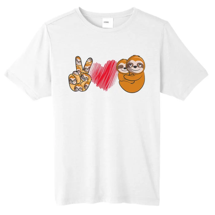 Peace Love Sloth funny Sloth Lover ChromaSoft Performance T-Shirt