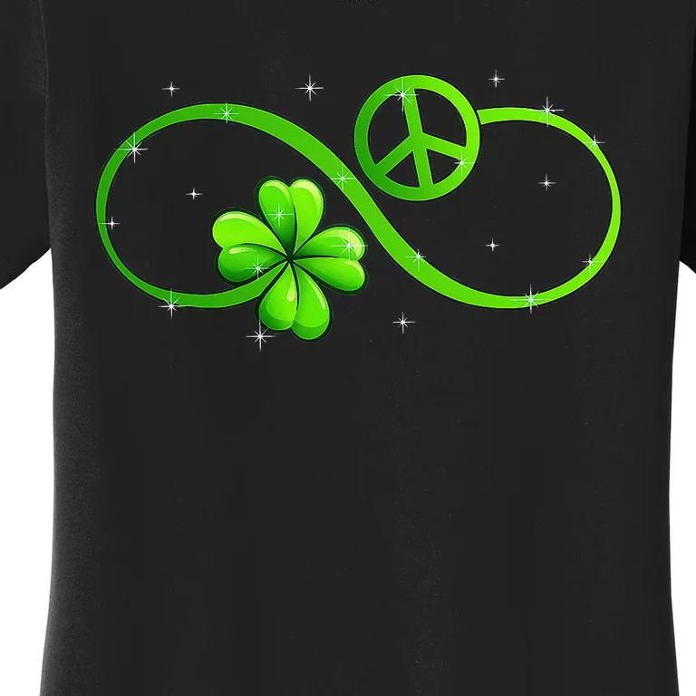 Peace Love Shamrock Irish Happy St Patrick's Day Women's T-Shirt