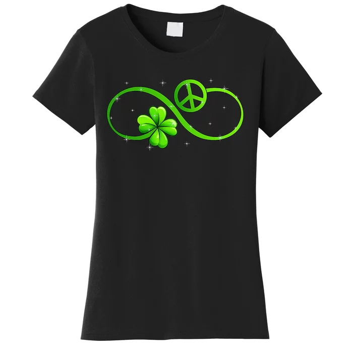 Peace Love Shamrock Irish Happy St Patrick's Day Women's T-Shirt