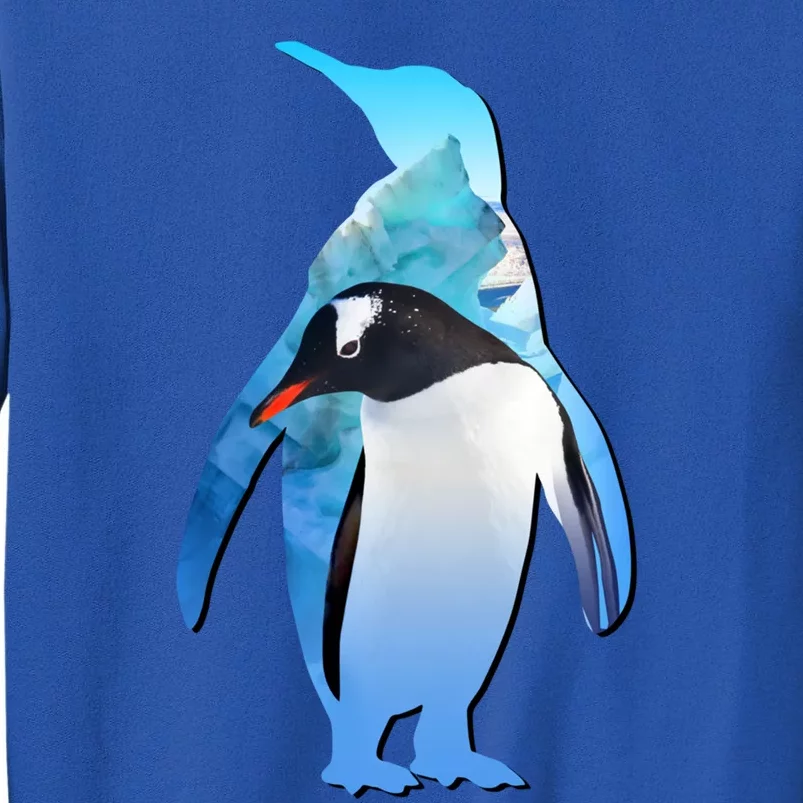 Penguin Lovers Silhouette Earth Day And Ocean Week Cute Gift Tall Sweatshirt