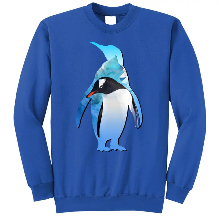 Penguin Lovers Silhouette Earth Day And Ocean Week Cute Gift Tall Sweatshirt