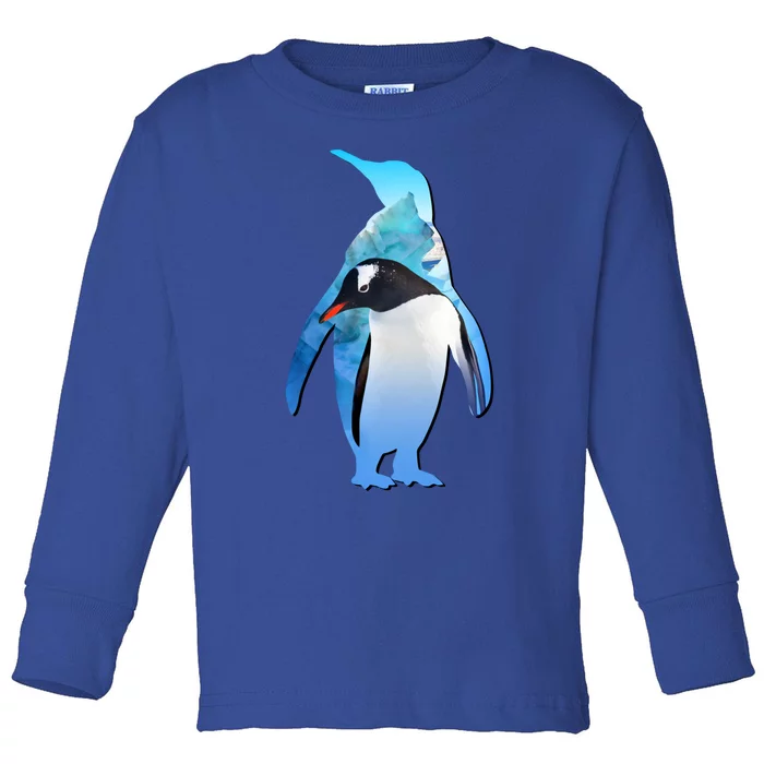 Penguin Lovers Silhouette Earth Day And Ocean Week Cute Gift Toddler Long Sleeve Shirt