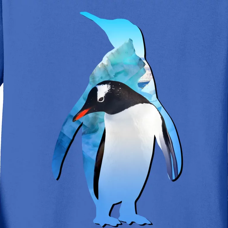 Penguin Lovers Silhouette Earth Day And Ocean Week Cute Gift Kids Long Sleeve Shirt