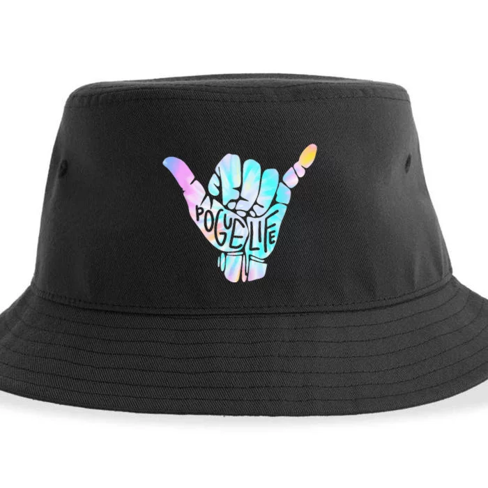 Pogue Life Shaka Hand Hang Loose Tie Dye Pattern Sustainable Bucket Hat