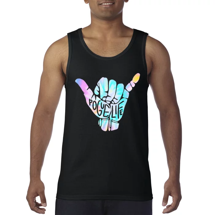 Pogue Life Shaka Hand Hang Loose Tie Dye Pattern Tank Top