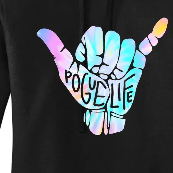 Pogu_e Life Shaka Hand Hang Loose Tie Dye Pattern Women's Pullover Hoodie