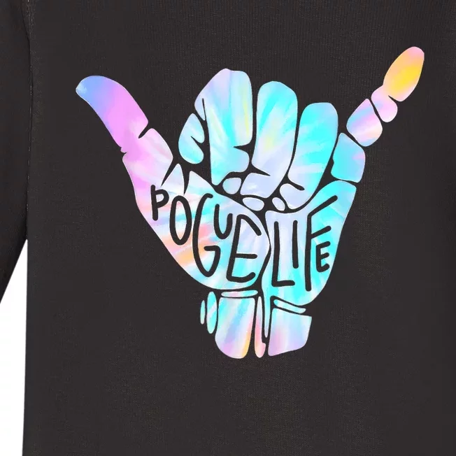 Pogu_e Life Shaka Hand Hang Loose Tie Dye Pattern Baby Long Sleeve Bodysuit