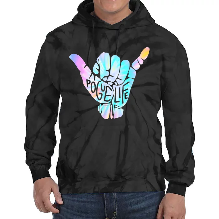 Pogu_e Life Shaka Hand Hang Loose Tie Dye Pattern Tie Dye Hoodie