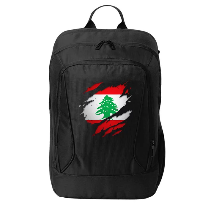 Proud Lebanese Shirts Torn Ripped Lebanon Flag City Backpack