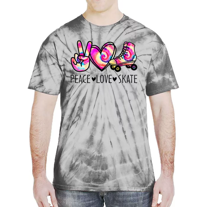 Peace Love Skate Tie Dye Roller Skating For Tie-Dye T-Shirt