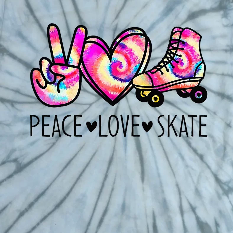 Peace Love Skate Tie Dye Roller Skating For Tie-Dye T-Shirt