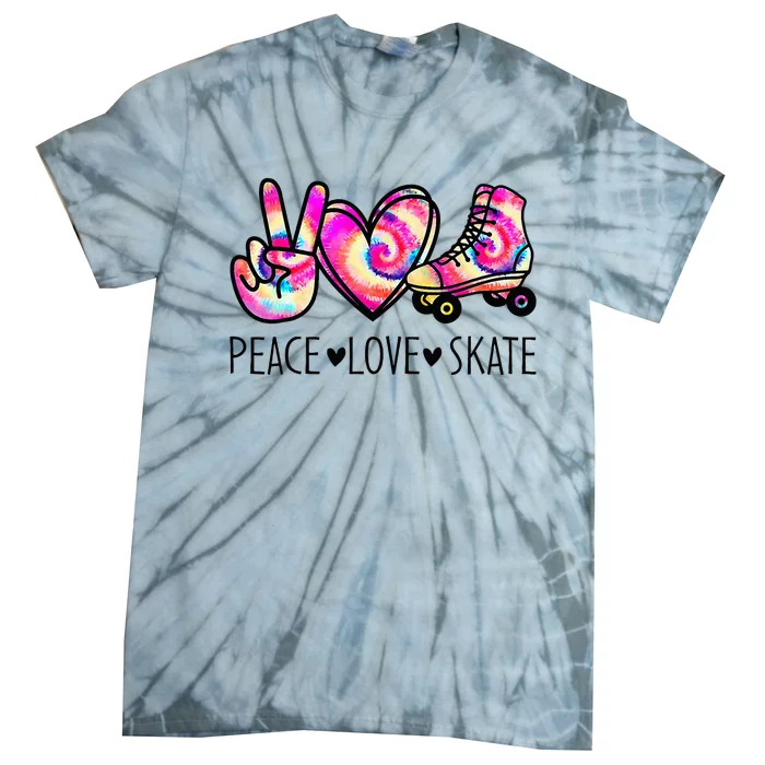 Peace Love Skate Tie Dye Roller Skating For Tie-Dye T-Shirt