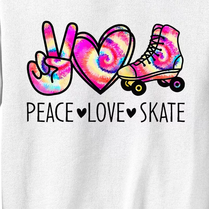 Peace Love Skate Tie Dye Roller Skating For Sweatshirt