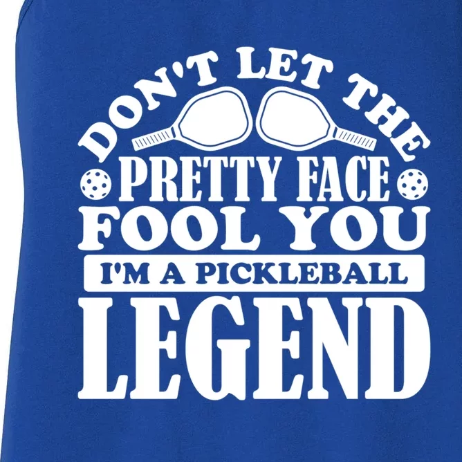 Pickleball Legend Sports Love Funny Coach Player Meme Great Gift Women's Racerback Tank