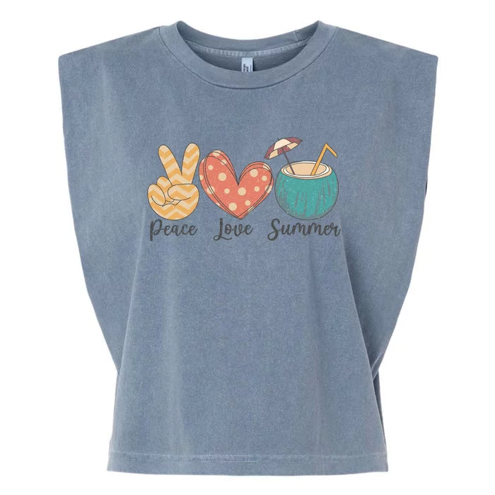 Peace Love Summer Garment-Dyed Women's Muscle Tee