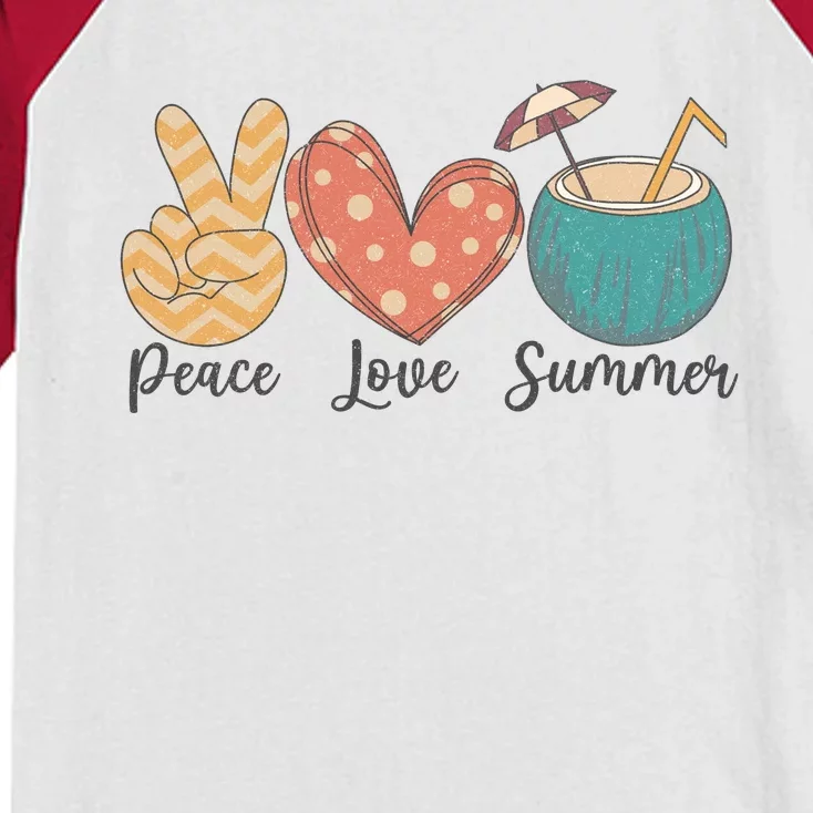 Peace Love Summer Kids Colorblock Raglan Jersey