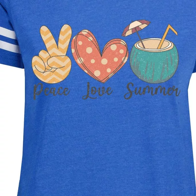 Peace Love Summer Enza Ladies Jersey Football T-Shirt