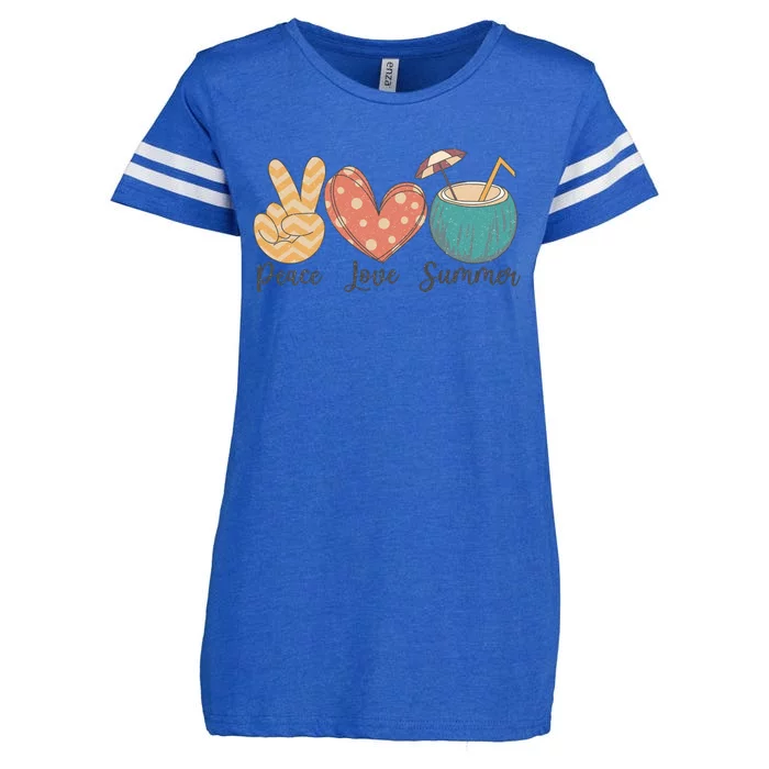 Peace Love Summer Enza Ladies Jersey Football T-Shirt