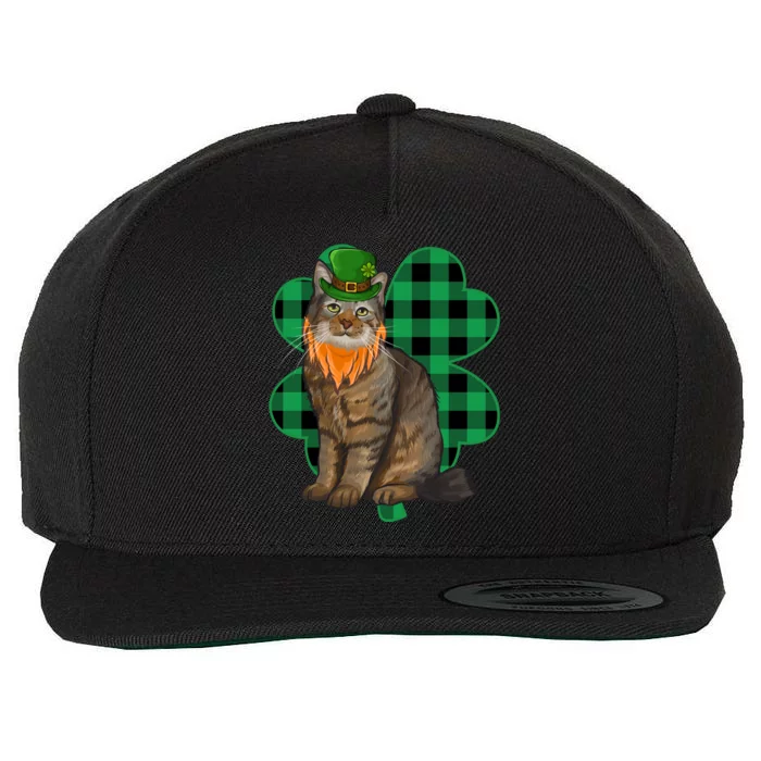 Pixiebob Leprechaun St Patricks Day Lucky Clover Gift Wool Snapback Cap