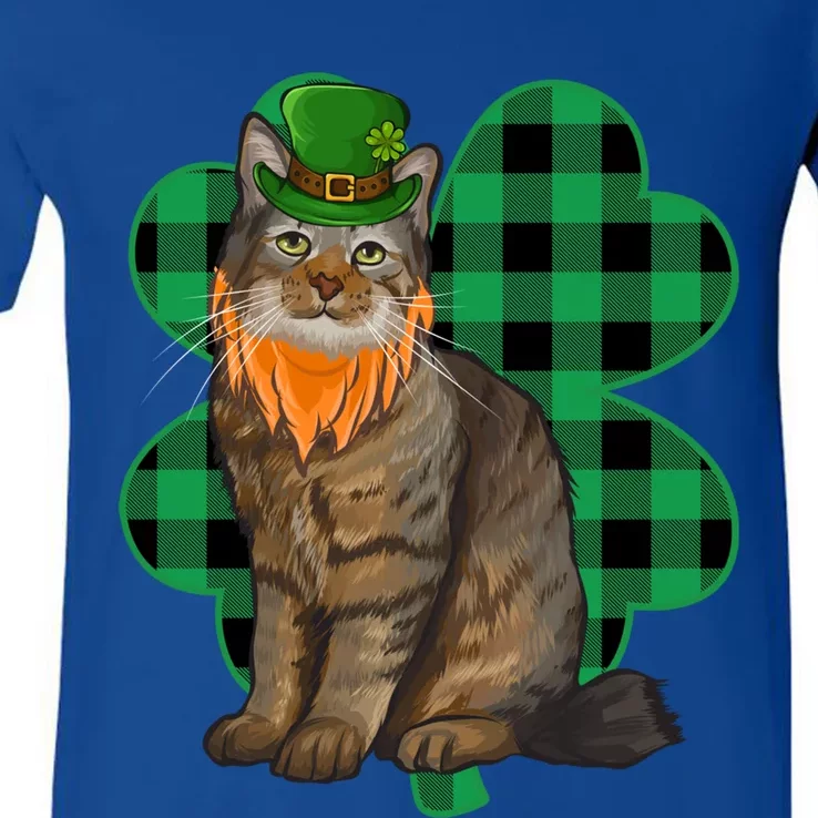 Pixiebob Leprechaun St Patricks Day Lucky Clover Gift V-Neck T-Shirt