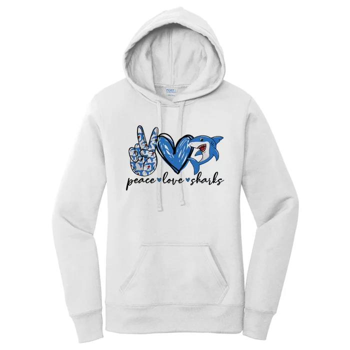 Peace Love Shark Women's Pullover Hoodie