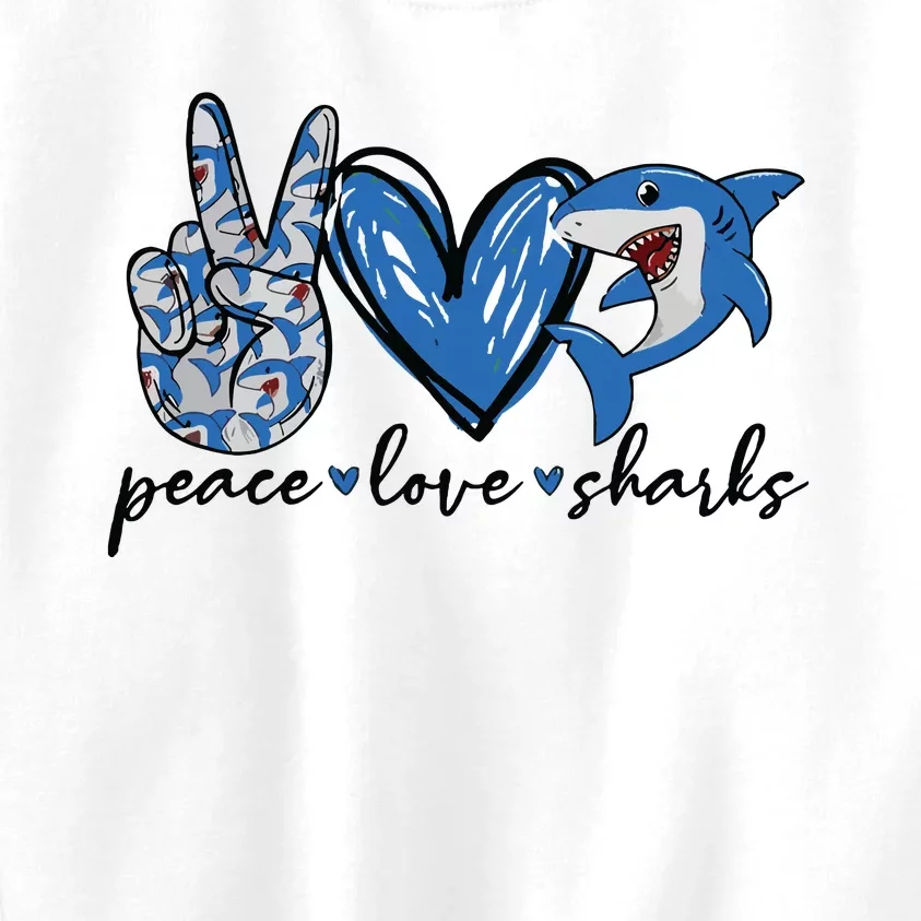 Peace Love Shark Kids Sweatshirt