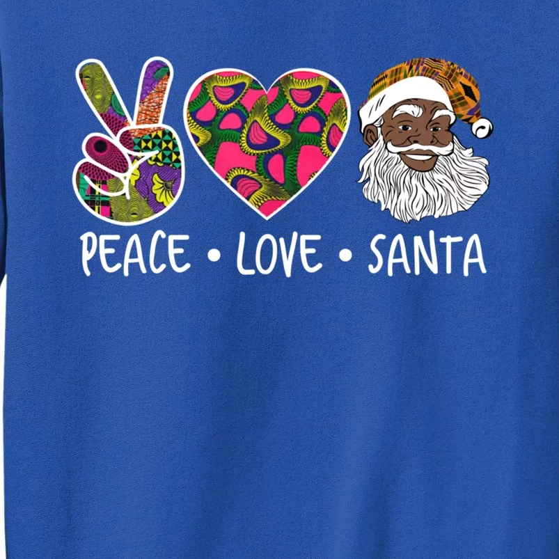 Peace Love Santa African Print Design African American Santa Gift Sweatshirt