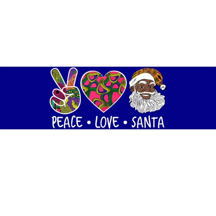 Peace Love Santa African Print Design African American Santa Gift Bumper Sticker