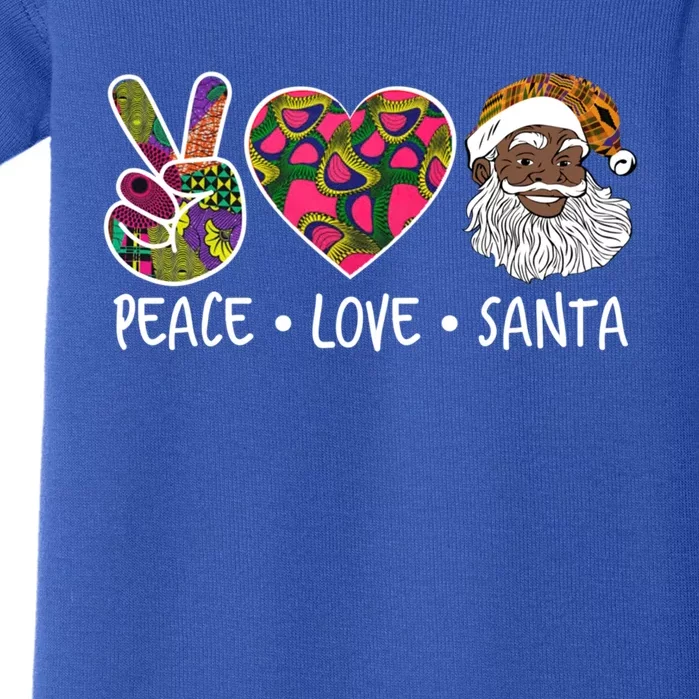 Peace Love Santa African Print Design African American Santa Gift Baby Bodysuit