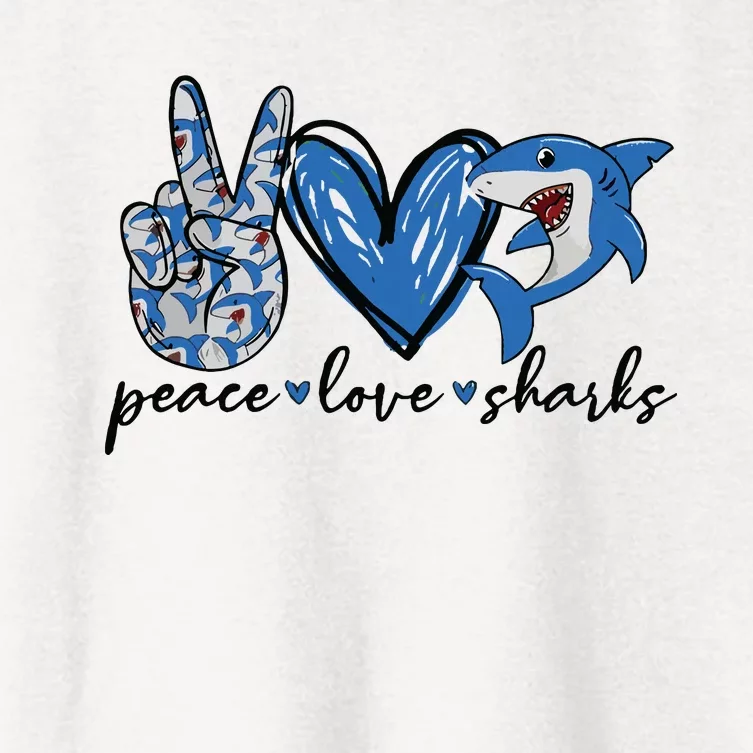 Peace Love Shark Women's Crop Top Tee