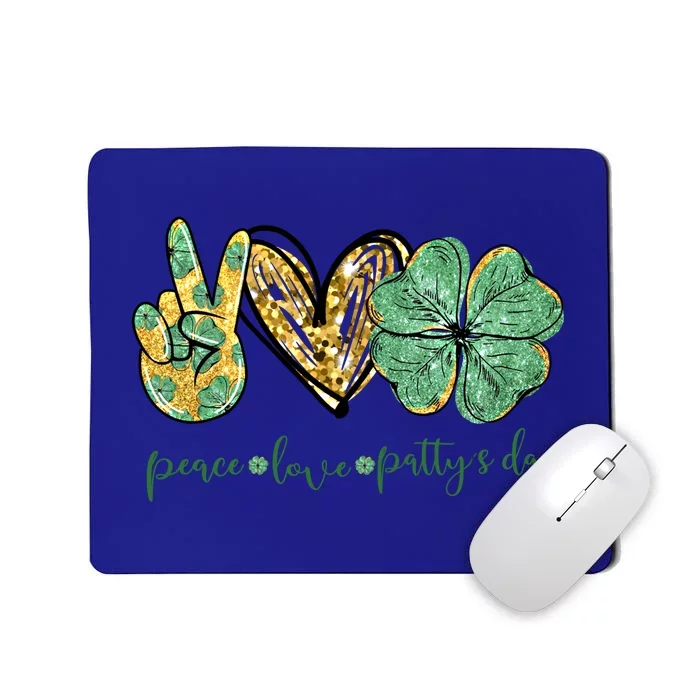 Peace Love St Patricks Day Gift Lucky Shamrock Gift Mousepad