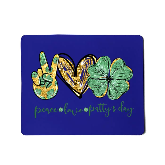 Peace Love St Patricks Day Gift Lucky Shamrock Gift Mousepad