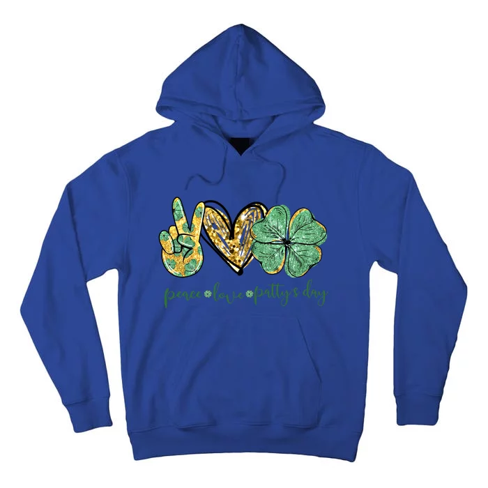 Peace Love St Patricks Day Gift Lucky Shamrock Gift Tall Hoodie