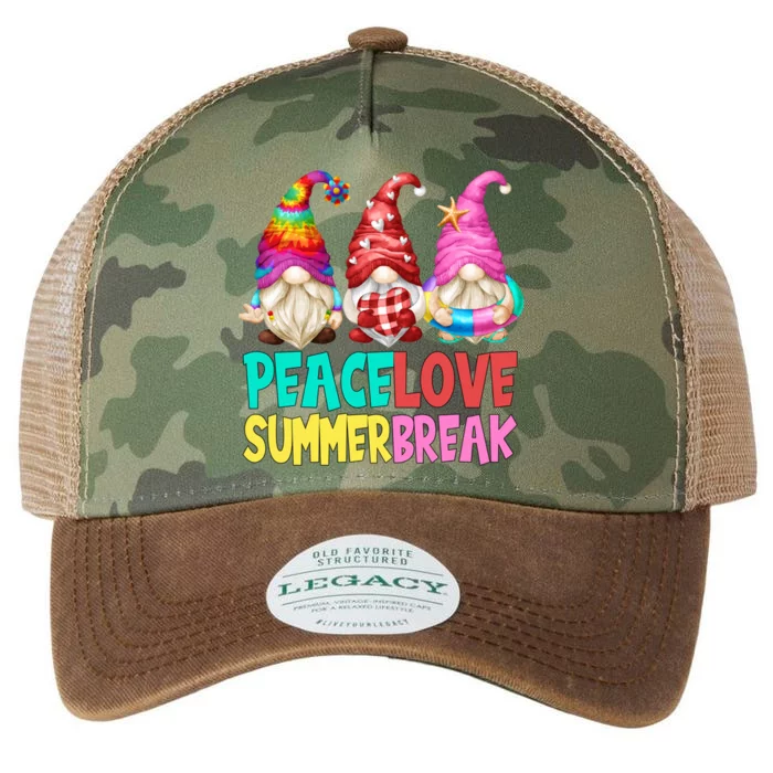 Peace Love Summer Break Chillin With My Gnomies Meaningful Gift Legacy Tie Dye Trucker Hat