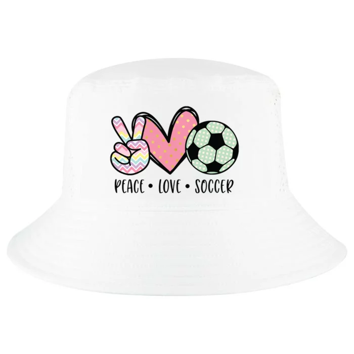 Peace Love Soccer Cute Design For Women Teen Girl Cool Comfort Performance Bucket Hat