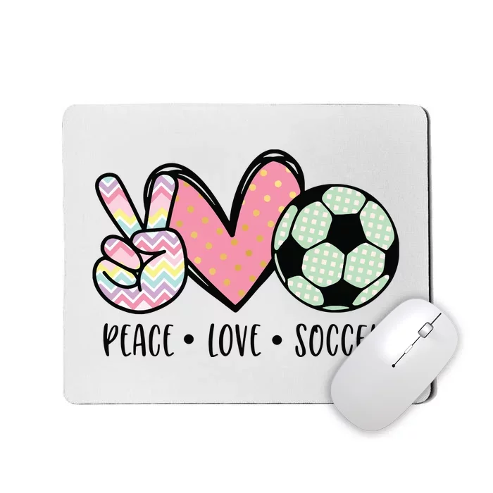 Peace Love Soccer Cute Design For Women Teen Girl Mousepad