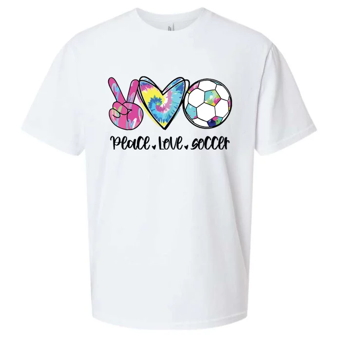 Peace Love Soccer Tie Dye Cute Soccer Lovers Sueded Cloud Jersey T-Shirt