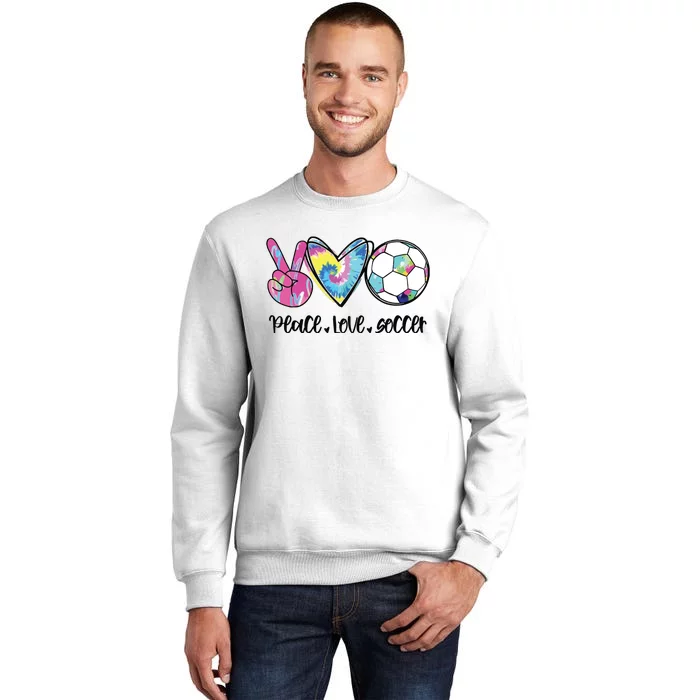 Peace Love Soccer Tie Dye Cute Soccer Lovers Sweatshirt