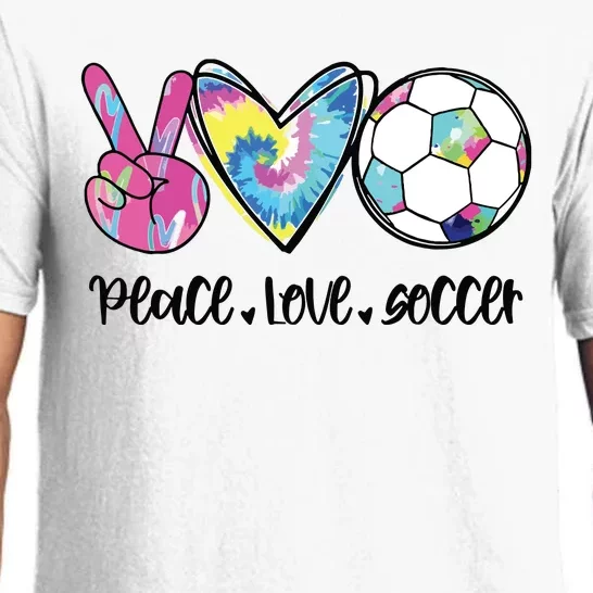 Peace Love Soccer Tie Dye Cute Soccer Lovers Pajama Set