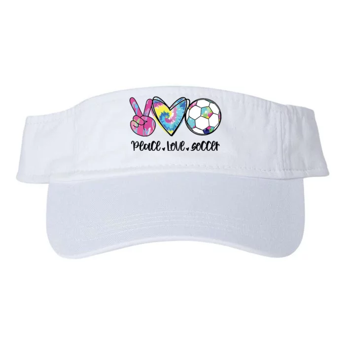 Peace Love Soccer Tie Dye Cute Soccer Lovers Valucap Bio-Washed Visor