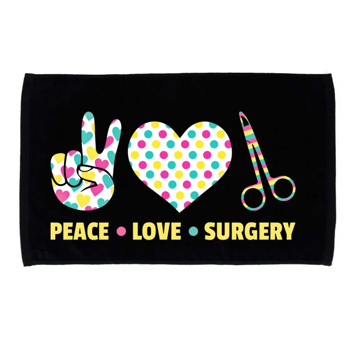 Peace Love Surgery Open Heart Surgery For Patients Cute Gift Microfiber Hand Towel