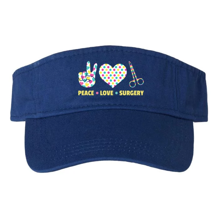 Peace Love Surgery Open Heart Surgery For Patients Cute Gift Valucap Bio-Washed Visor