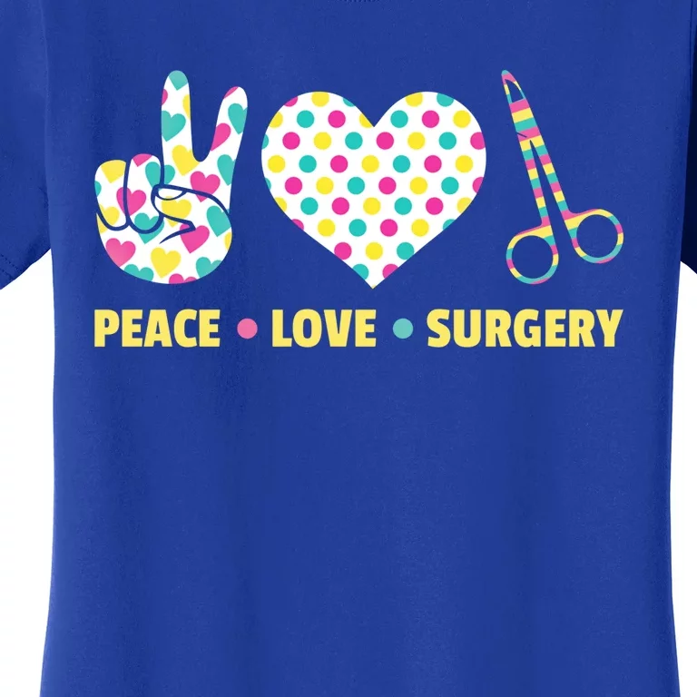 Peace Love Surgery Open Heart Surgery For Patients Cute Gift Women's T-Shirt