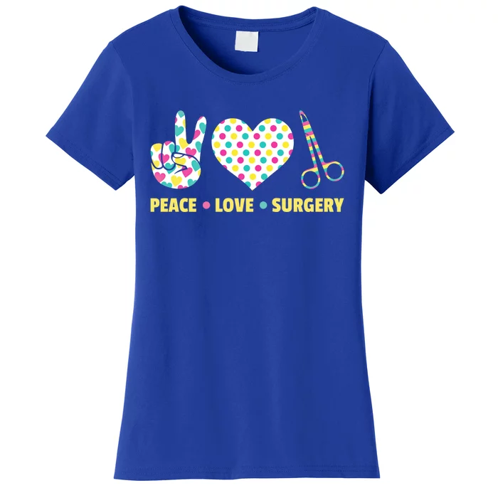 Peace Love Surgery Open Heart Surgery For Patients Cute Gift Women's T-Shirt