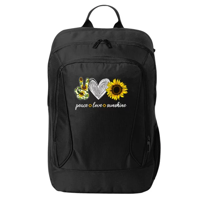 Peace Love Sunshine Sunflower Hippie Sunflower Lover Gifts City Backpack