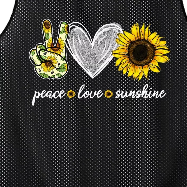 Peace Love Sunshine Sunflower Hippie Sunflower Lover Gifts Mesh Reversible Basketball Jersey Tank