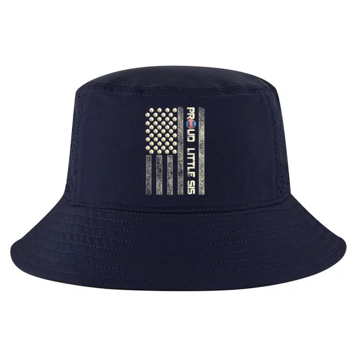 Proud Little Sis American Flag Baseball Sister Patriotic Great Gift Cool Comfort Performance Bucket Hat