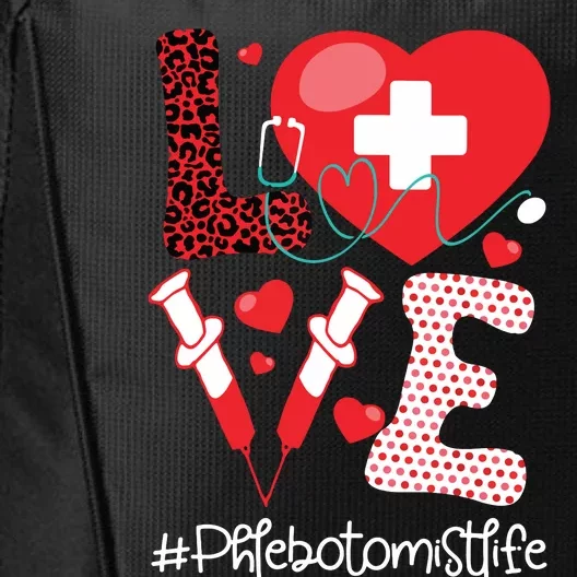 Phlebotomist Life Stethoscope Heart Medical Phlebotomy City Backpack