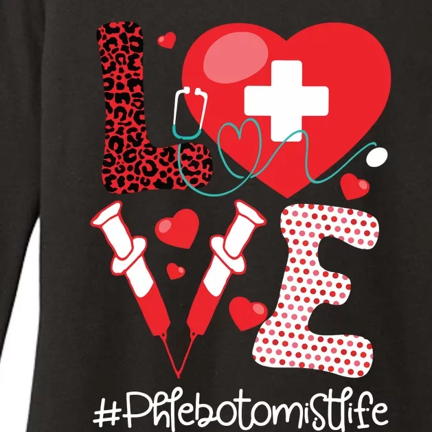 Phlebotomist Life Stethoscope Heart Medical Phlebotomy Womens CVC Long Sleeve Shirt