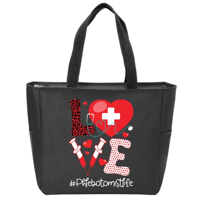 Phlebotomist Life Stethoscope Heart Medical Phlebotomy Zip Tote Bag